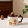 Capybara Mug With Lid Cute Ceramic Coffee Cup Office Couple Women 400ml