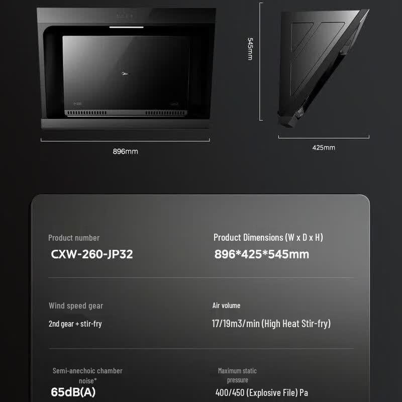 Вытяжка Midea, штепсель CN (адаптер в комплекте)