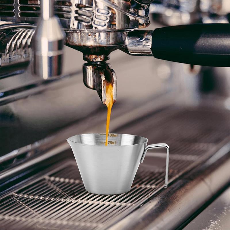 Coffee Extraction Cup Stainless Steel Measuring Cup with Scale Thickened Milk Jug with Handle Home Measurement Cafe Accessories
