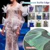 100x15cm Mermaid Pleated Magic Wedding Big Wave Lace Fabric Stage Decors DIY Women Dress Suit Diy Sewing Material New