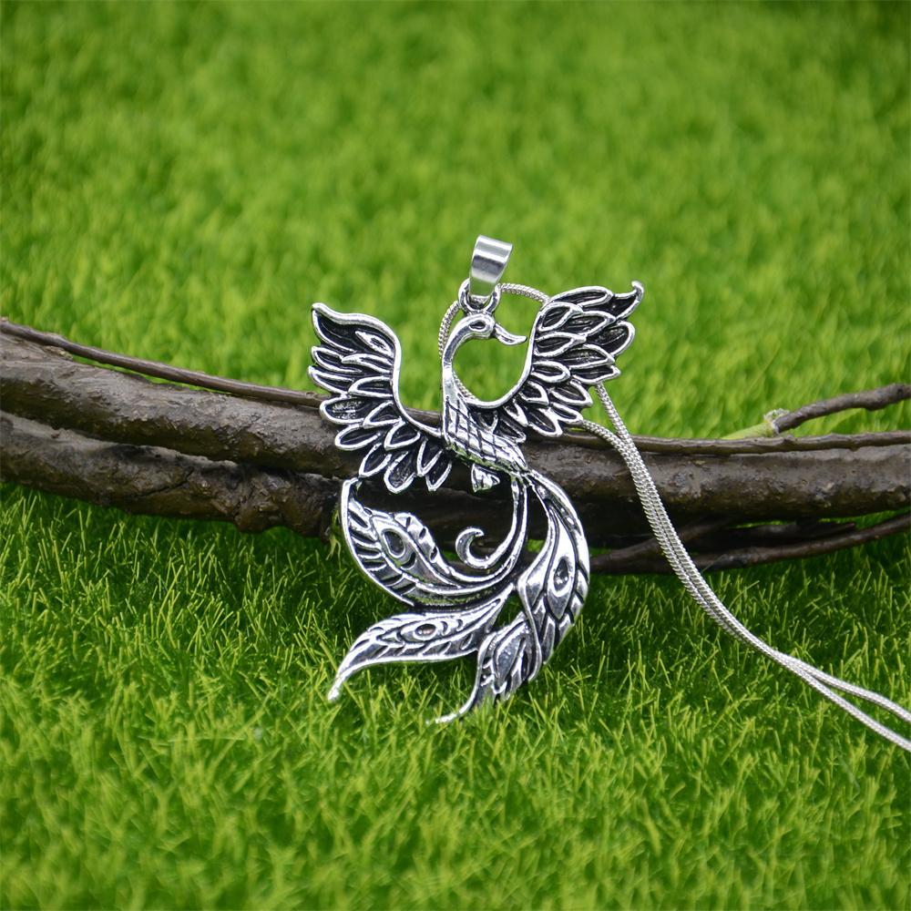Ностальгическое ожерелье-подвеска Феникс Викинг Огненная птица Веревочная цепь Женские ювелирные аксессуары