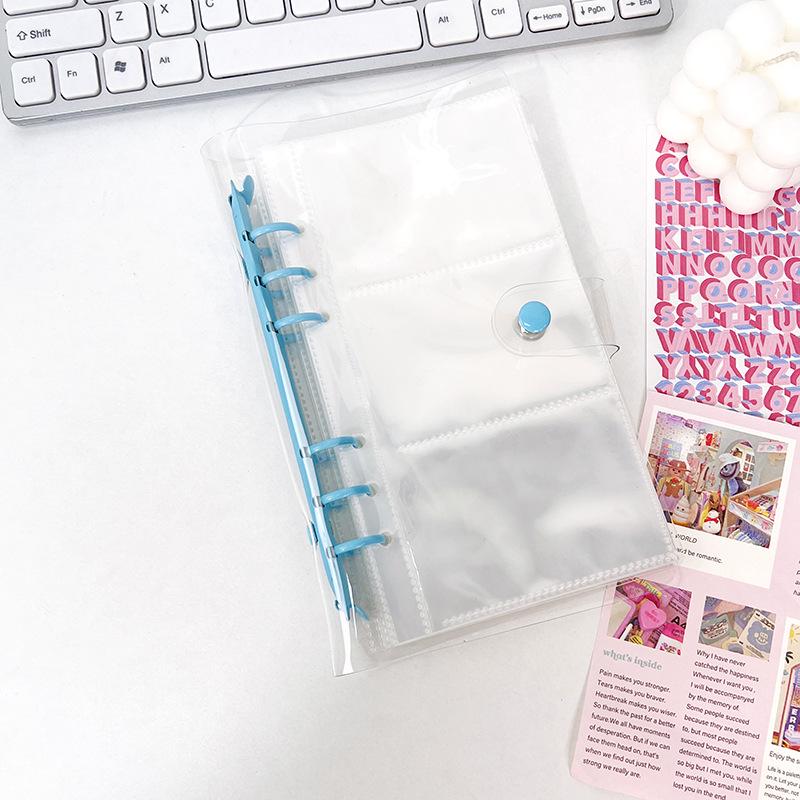 Korean Transparent Loose-Leaf Sticker & Photo Storage Album, A6, Multifunctional Journal for 3-Inch Photos