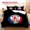 Boston Red Sox2 Pattern Bedding Quilt Set  Home Decoration  Gift (1 * duvet cover + 2 * pillowcase  without core)