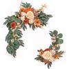 2pc Artificial Wedding Arch Flowers Rose Flower Swag with Peony Eucalyptus Leaves Floral Harness Tape for Wedding Ceremony Decor