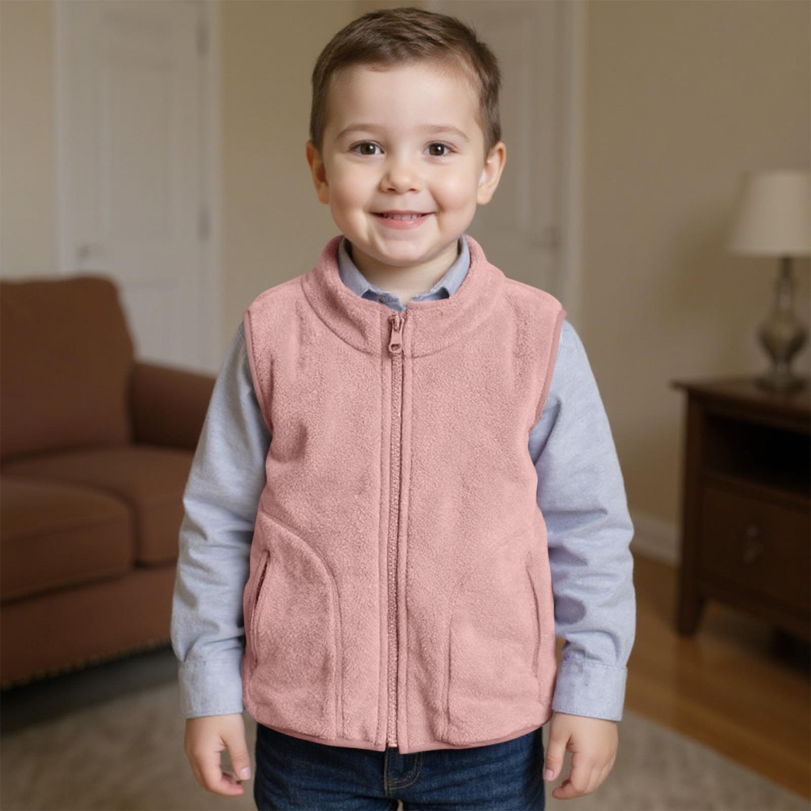 

Children s Vest Fleece Vest And Winter Plus Velvet Thickened Waistcoat Children s Vest 160 рожевий