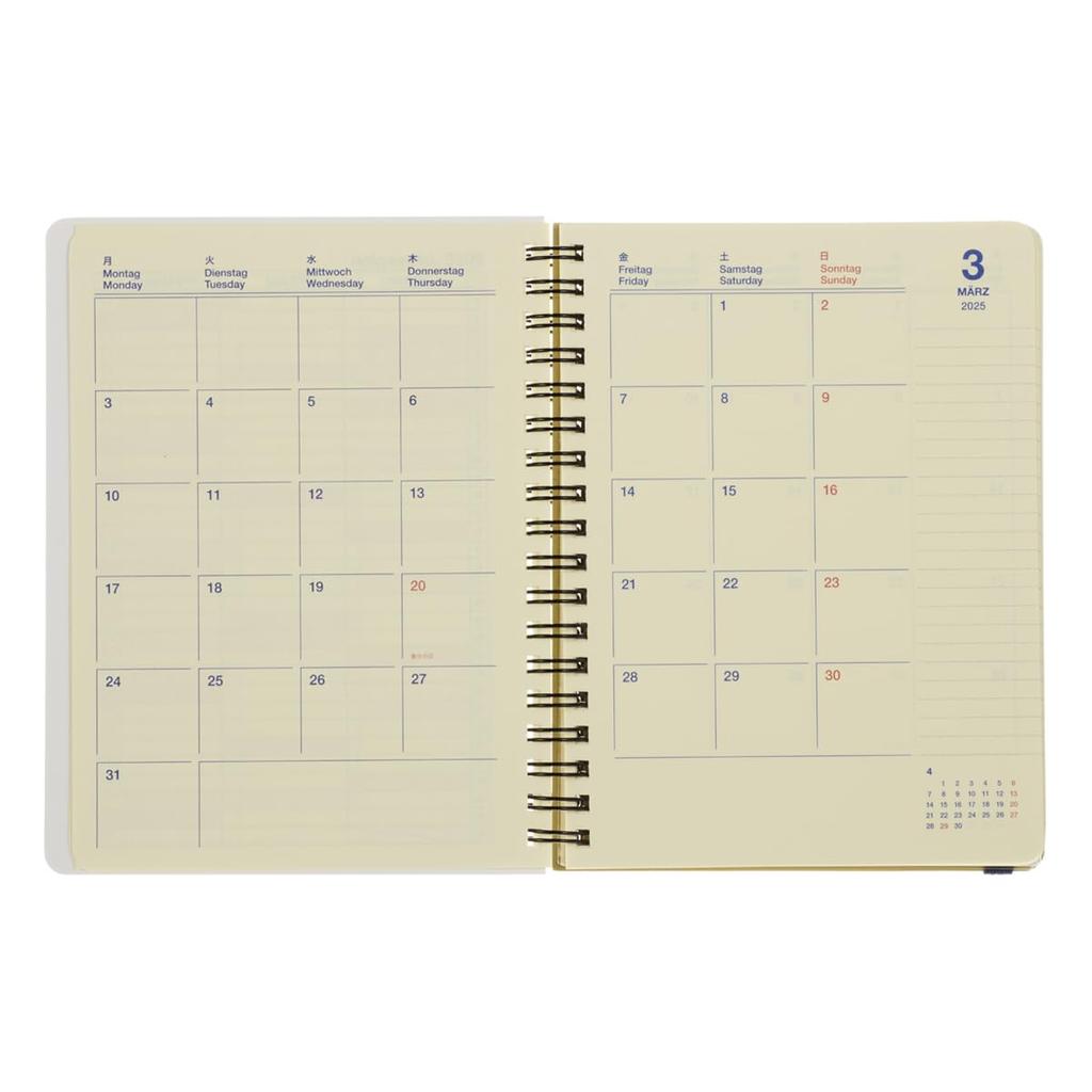 Delfonics Planner 2025-2026 Edition (Starts March 2025) Rollbahn Metallic Large Diary, Monthly Planner (Polarized)