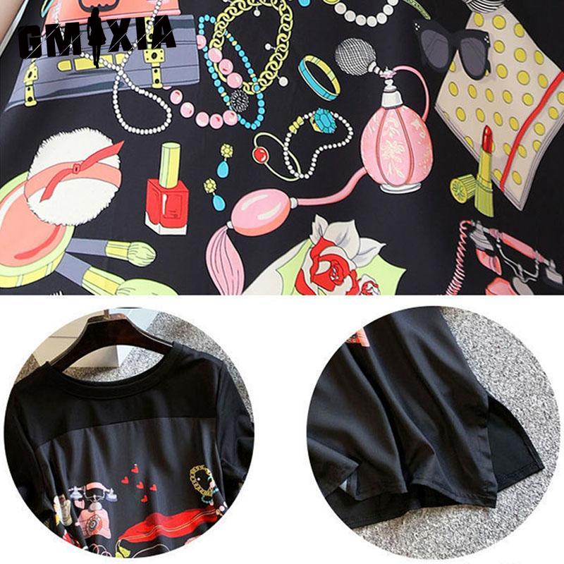 GMXIA Women Plus Size A-Line Loose Dress Black Long T-Shirt Dress Silky Comfortable