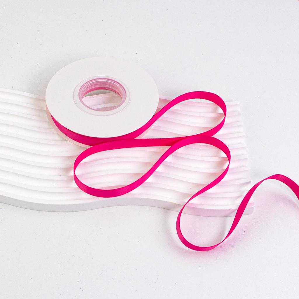 1cm Solid Matte Polyester Ribbon for Fresh Flower Bouquets - Single Color Woven Macaron Ribbon