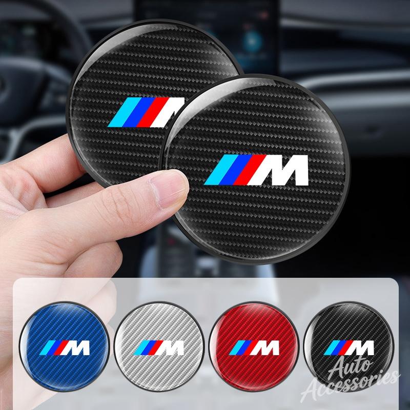 Car Water Cup Pads Carbon Fiber Auto Anti-Slip Coasters Mats For BMW M E46 E39 E70 F10 F20 F30 X5 X6 X1 M3 M5 M6 E71 F01 F02 F87 y5