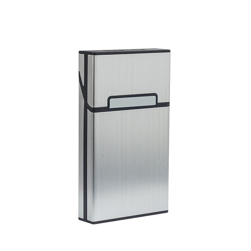 Korean Style Aluminum Alloy Cigarette Case, Holds 20 Regular or Slim Sticks, Magnetic Flip-Top, Unisex Design