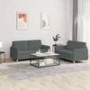 VidaXL 2-piece Sofa Set with Cushions Dark Grey Fabric 3202087