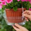 Transparent Plant Pot Saucer with Hanging Hooks Durable Plastic Material Suitable for Indoor Outdoor Use Protects Surfaces from Water Drainage