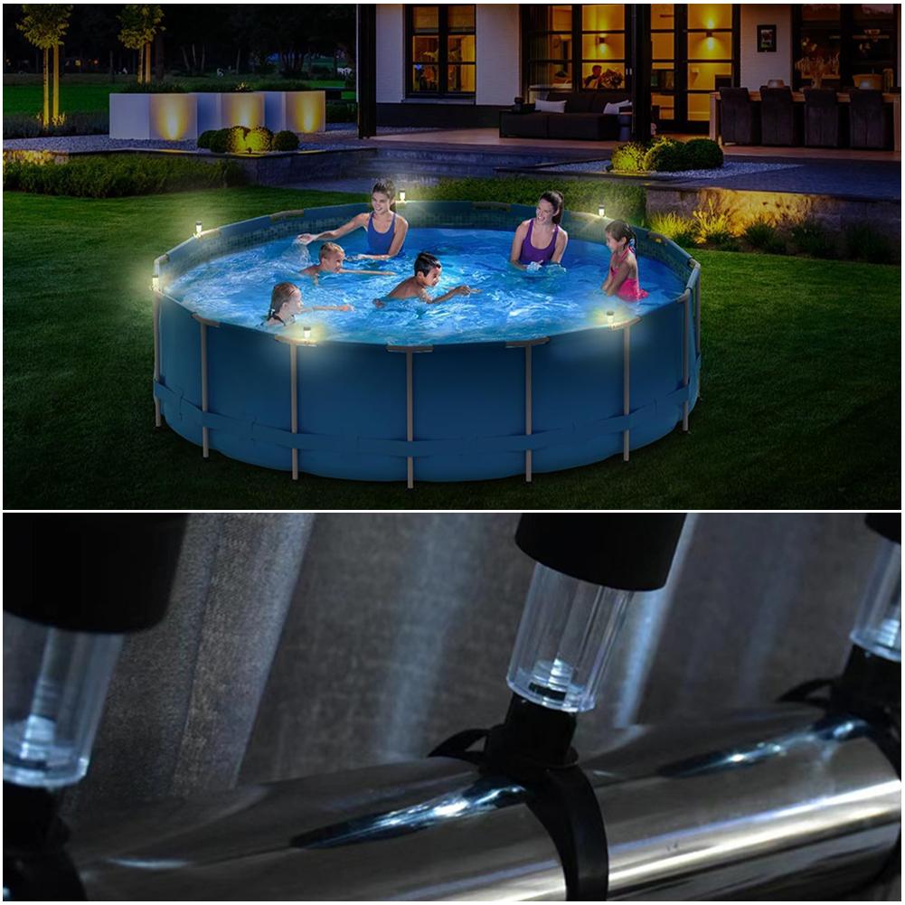 LED Solar Lamp Pool Lights Waterproof Solar Lights Decor Outdoor Swimming Pool Fence Garden Decoration Lamp For Yard