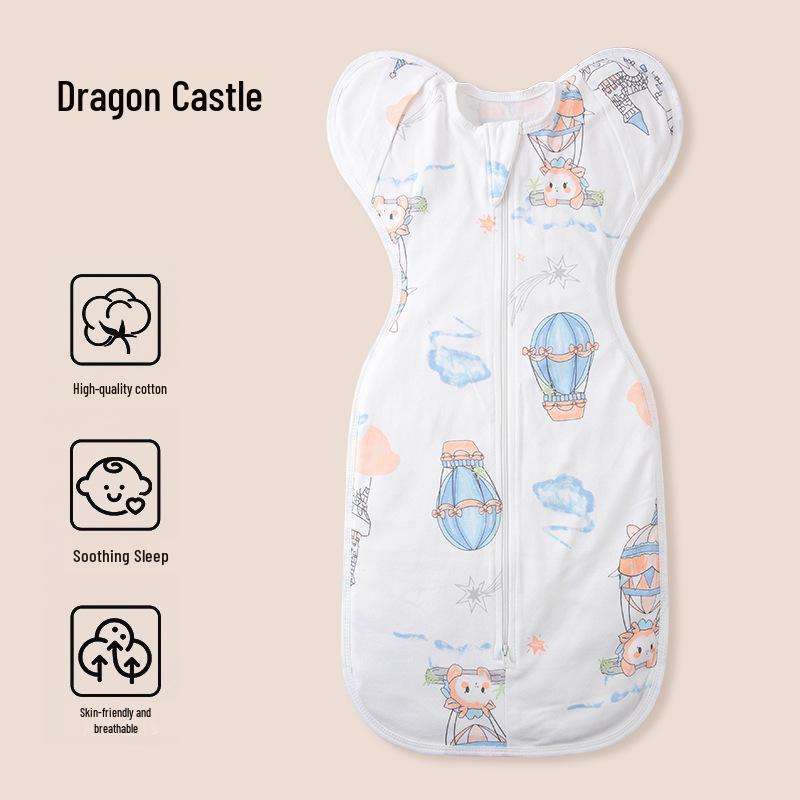 Pure Cotton Newborn Surrender Style Swaddle Wrap - Anti-Kick Sleeping Bag for Spring, Summer, Autumn