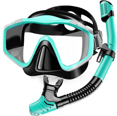 Masca Snorkel Uscat Adult și Tineret Snorkeling Profesional Panoramic Scufundări Snorkel Complet Uscat pentru Costum de Înot, Ochelari Anti-Ceață 180°, Mască,