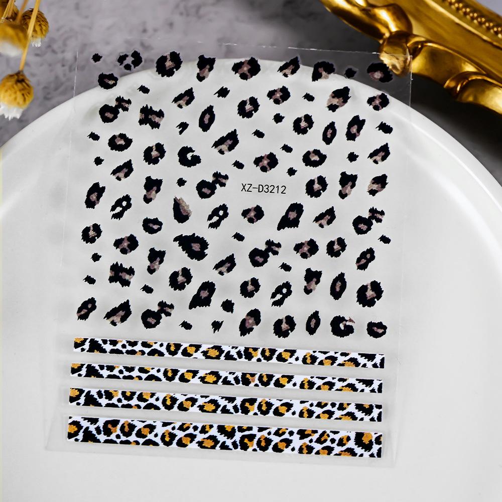 Leopard Print Nail Art Sticker Autumn And Winter Adhesive Obedient Nail Sticker Spice Girl Leopard Print Nail Art Decal