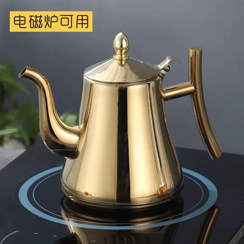 Stainless steel kashi kettle with strainer, coffee maker, teapot, flower teapot, induction cooker, kettle, suitable for hotels and restaurants