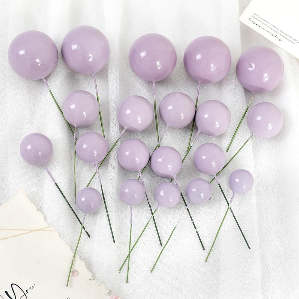 20/30Pcs Cake Balls Decoration Gilded Black Happy Birthday Foam Ball Cake Stickers Party Mother's Day Decor DIY Wedding Decor