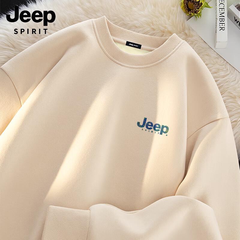 JEEP SPIRIT Herren-Fleece-gefüttertes 420G schweres Freizeit-Sweatshirt