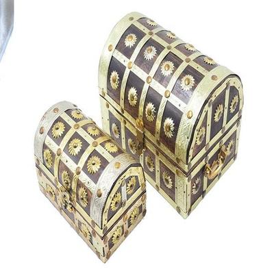 Set de 2 sufragerie din alamă cutie de bijuterii din lemn decorativă pentru femei