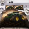 Tractors Bedding Set Pillowcase,Tractor Pattern Boys Quilt Cover Set, Microfiber Comfortable Duvet Cover Set