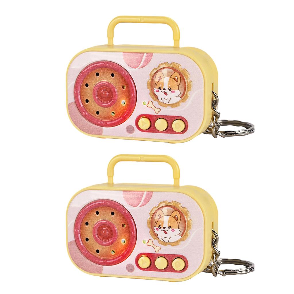 Mini registratore vocale in stile vintage, portachiavi, giocattolo, novità, regalo audio retrò portatile per bambini e adulti
