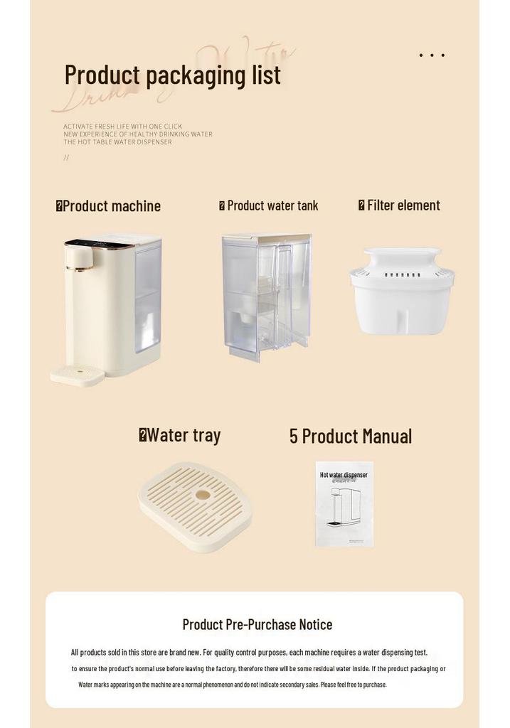 Mini Distributeur d'Eau Chaude Instantanée Intelligent: Purificateur d'eau de bureau portable avec chauffage rapide en 3 secondes, machine à boire directe 110V