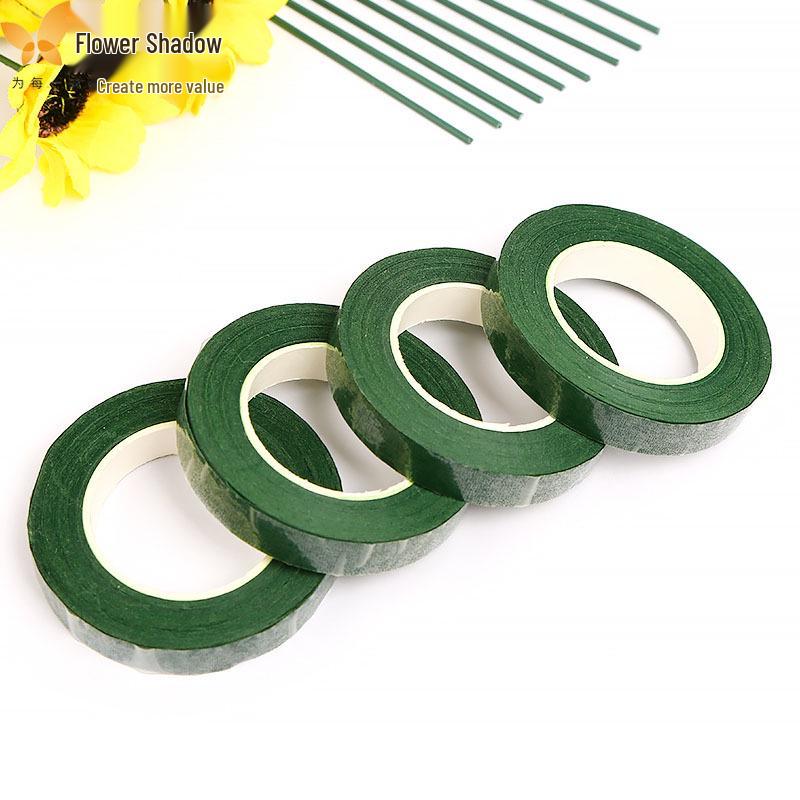 Green Floral Stem Tape for DIY Flower Arrangements and Bouquets