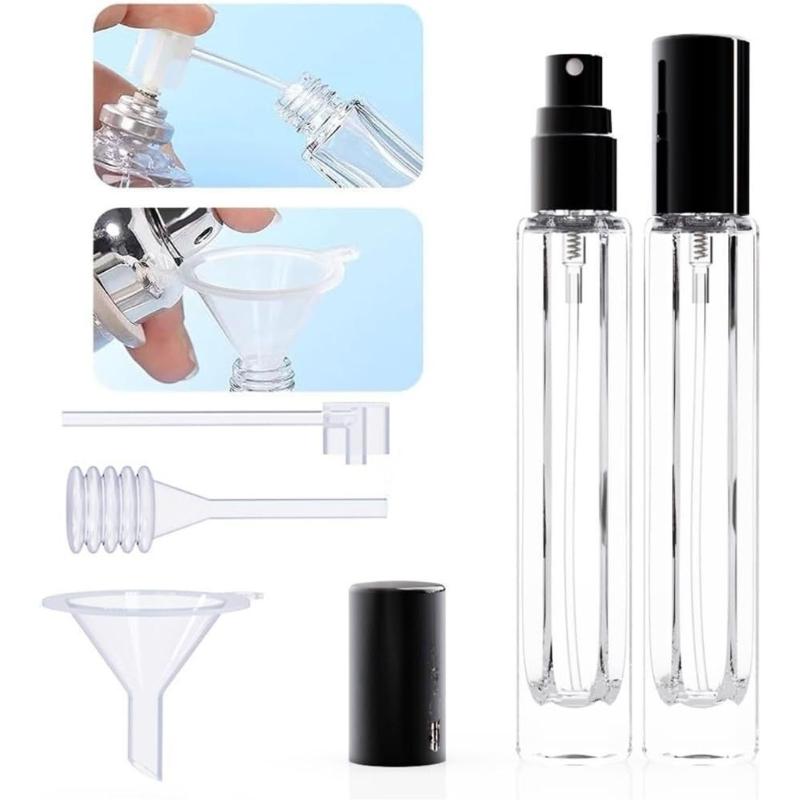 5PCS Glass Perfume Atomizer Set Leakproof Travel Sprayers Bottle Includes Refilling Accessories Fragrances Container