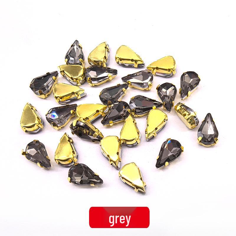 

Золотая капля коготь страз стеклянный кристалл DIY украшение для чехла телефона 6x10mm