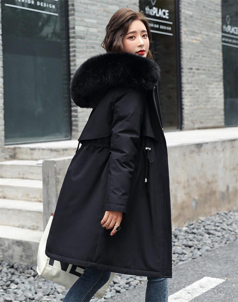 Winter Jacket  New Women Parka Clothes Long Coat Wool Liner Hooded Jacket Fur Collar Thick Warm Snow Wear Padded Parka