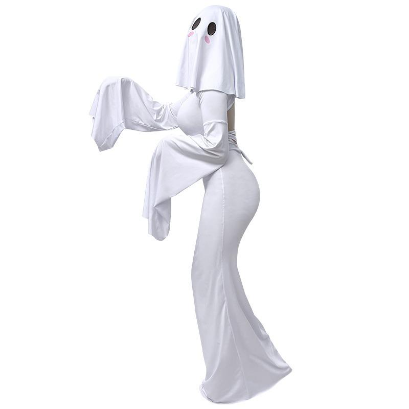 Halloween new ghost girl co-op Mrs. Apricot sexy backless dress stage performance dress woman
