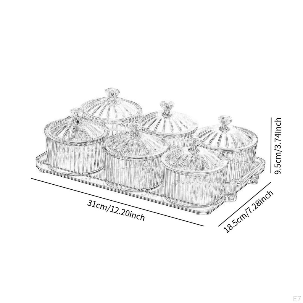 Divided Dried Fruit Plate Dish Modern Decorative Serving Tray with Lid for Kitchen Wedding