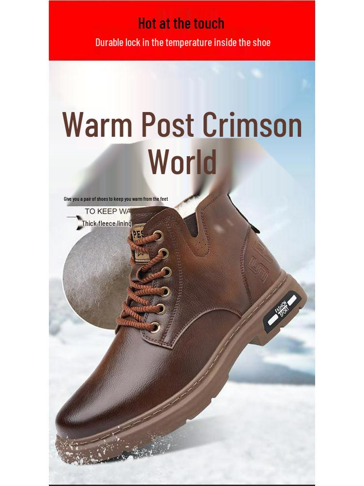 Trendige Martin-Stiefel für Herren - Stilvolle Baumwoll-Freizeit-Arbeitsstiefel im britischen Stil mit Übergrößen-Optionen