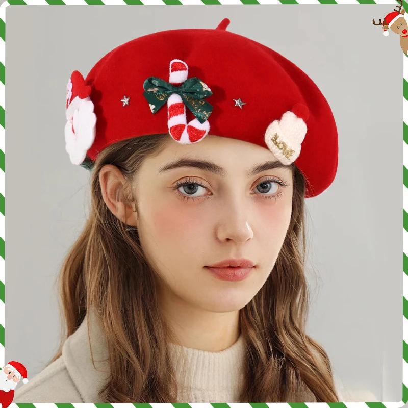 Children Hats 2024 Cute Cartoon Festival Accessories Christmas Elements Winter Hats Child Warm Outwear Cap Versatile Wool Hats