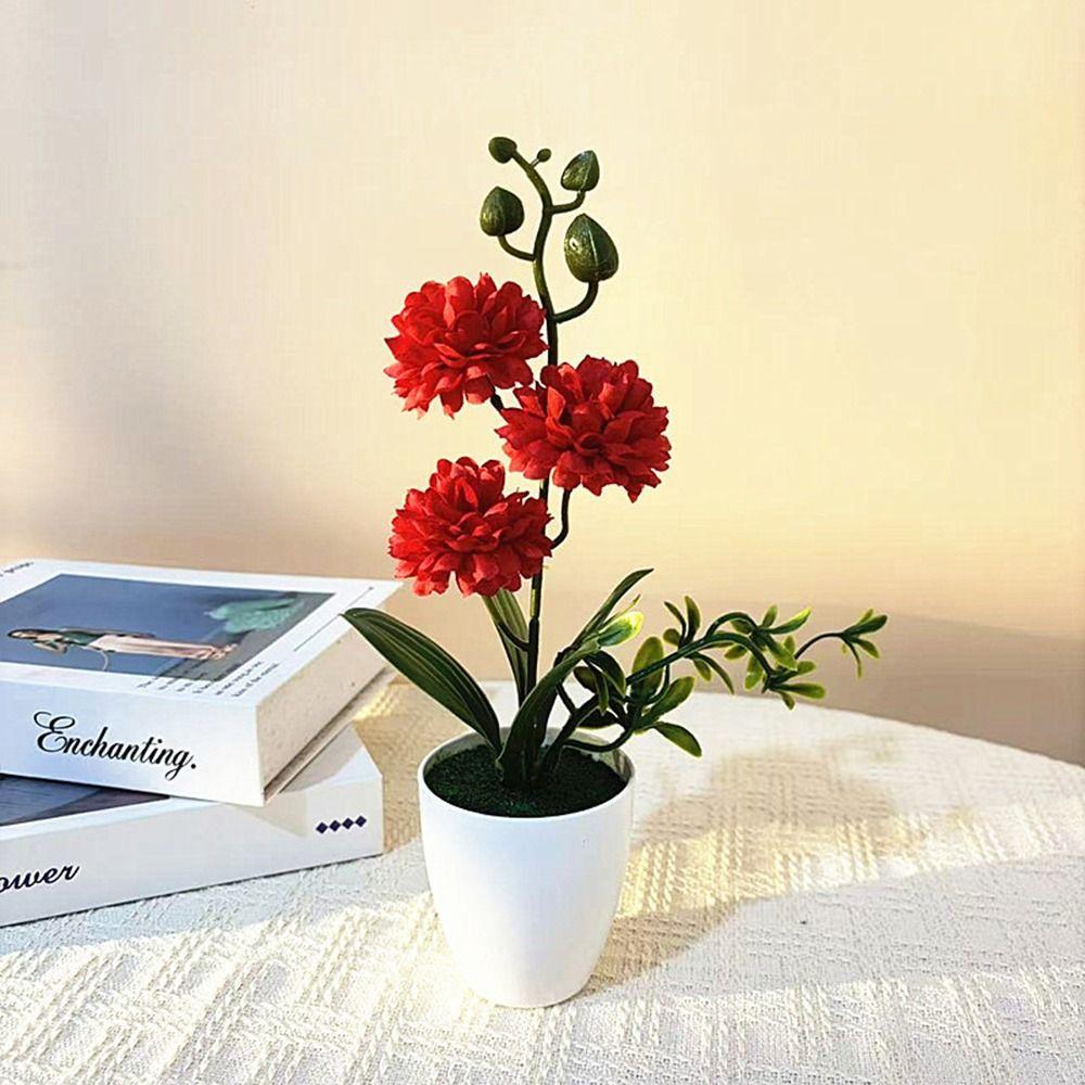 Small Ball Chrysanthemum Artificial Flower Bonsai Multicolor Photo Props Faux Chrysanthemum Flowerpotted Plastic