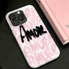 High Quality Amore Doodle Letters Silicone Case For Iphone 11 14 Plus 12 17 15 13 16 Pro Max Shock Absorption Cover