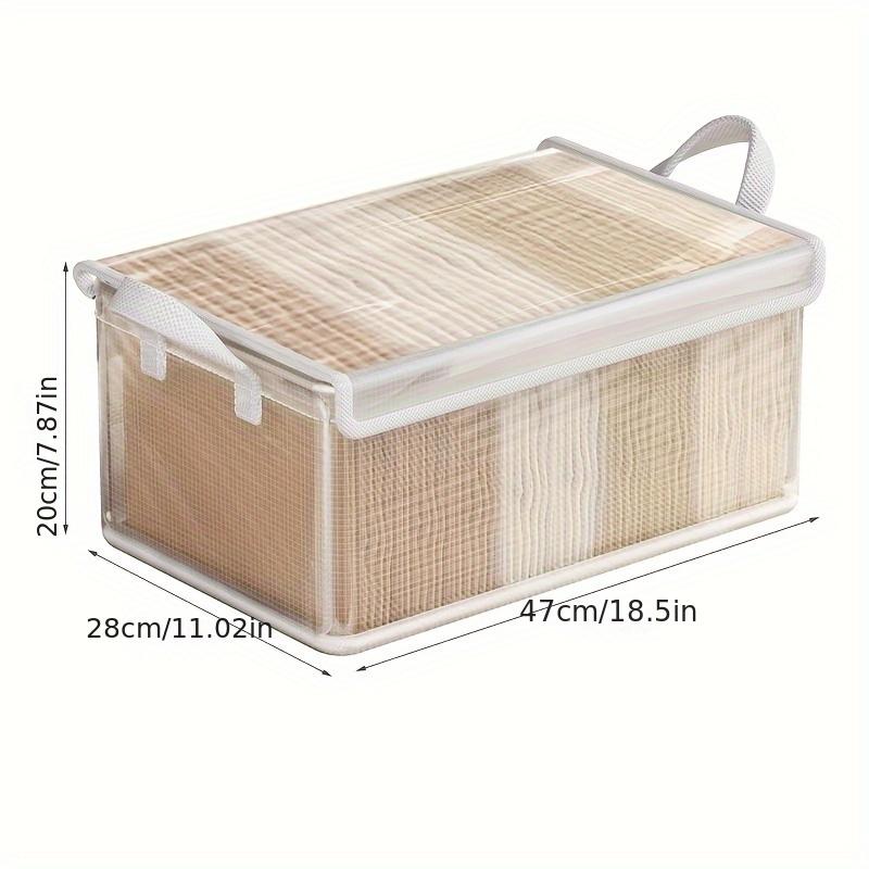 4PCS Large PVC Storage Box with Lid - Collapsible Dustproof Clothes and Pants Organizer - Perfect for Home and Dorm Room