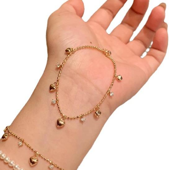 Light Luxury And High-End Italian Medieval Style Fringed Love Flash Diamond Bracelet Necklace Niche Design Temperament Women'S Jewelry