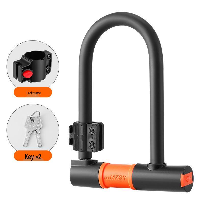 Modern Alloy U-Shaped Bicycle Lock with Thickened Steel Cable - Anti-Theft for Bikes & Scooters
