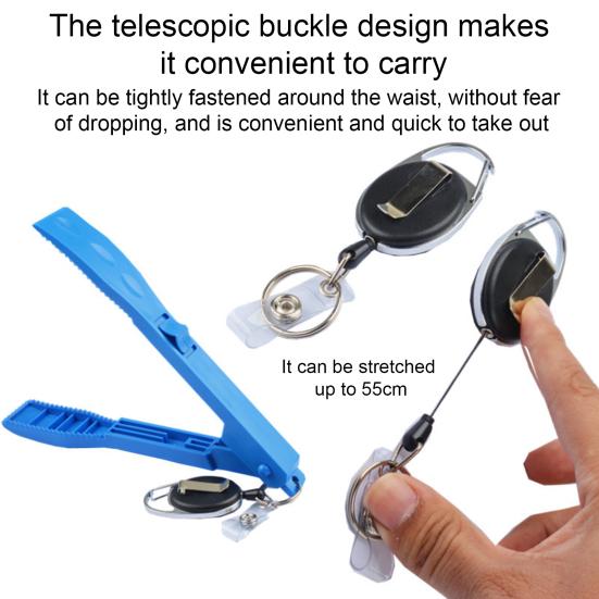 Handheld Fish Gripper with Retractable Keychain Ergonomic Handle Lightweight Portable Multi-function Fish Grabber Fish Control Clamp Pliers