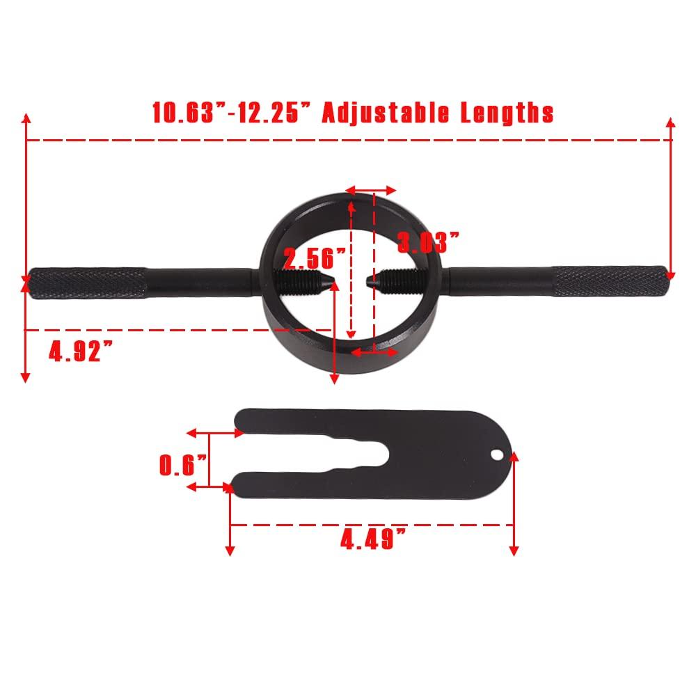 OldBones Universal Motorcycle Fork Spring Compressor Tool Kit Suspension Fork Spring Aluminum Machined Black