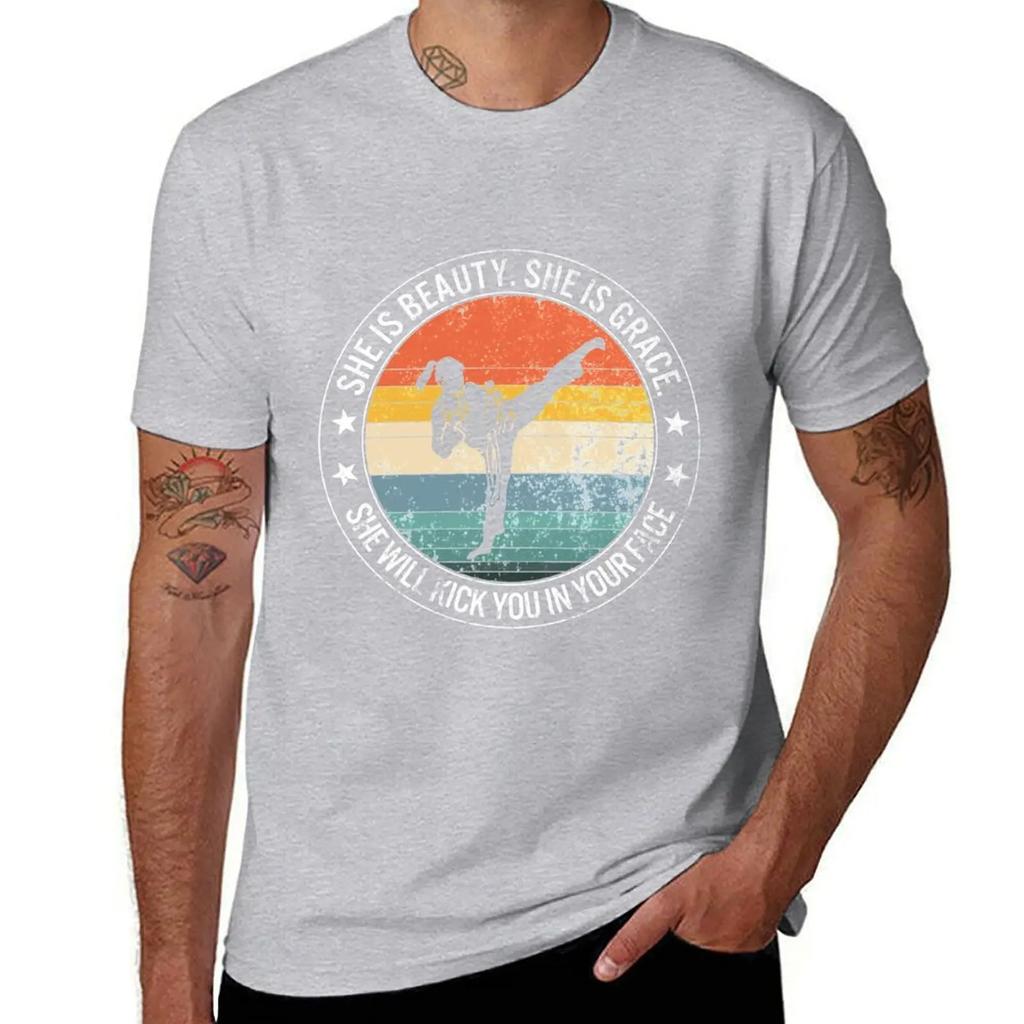 She's Beauty She's Grace She'll Kick You In The Face, She Will Kick You In The Face, Martial Arts, Karate Girl T-Shirt