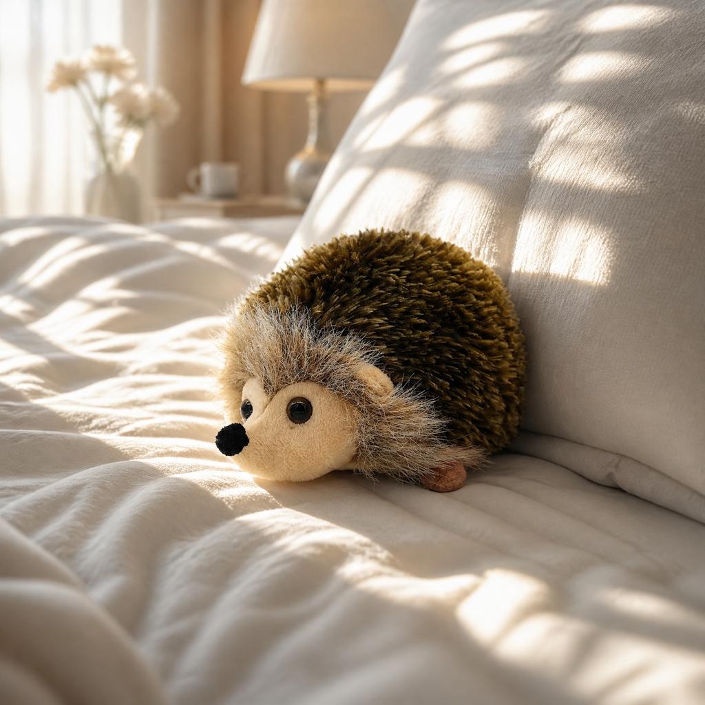 Realistic Hedgehog Plush Toy Stuffed Animal Soft Fabric Hedgehog Doll Decorative Animal Replica for Home Office Display and Gift