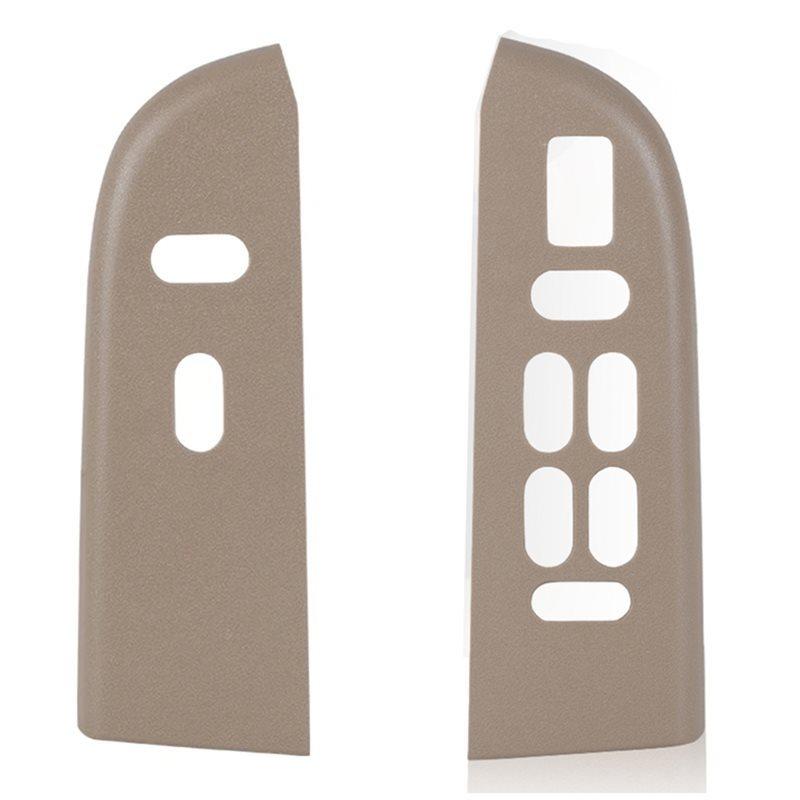 For Ford Expedition 2004-2006 Front Left+ Right Door Window Switch Panel Bezel Lift Cover Replacement Part Brown2l1z-14524AAA