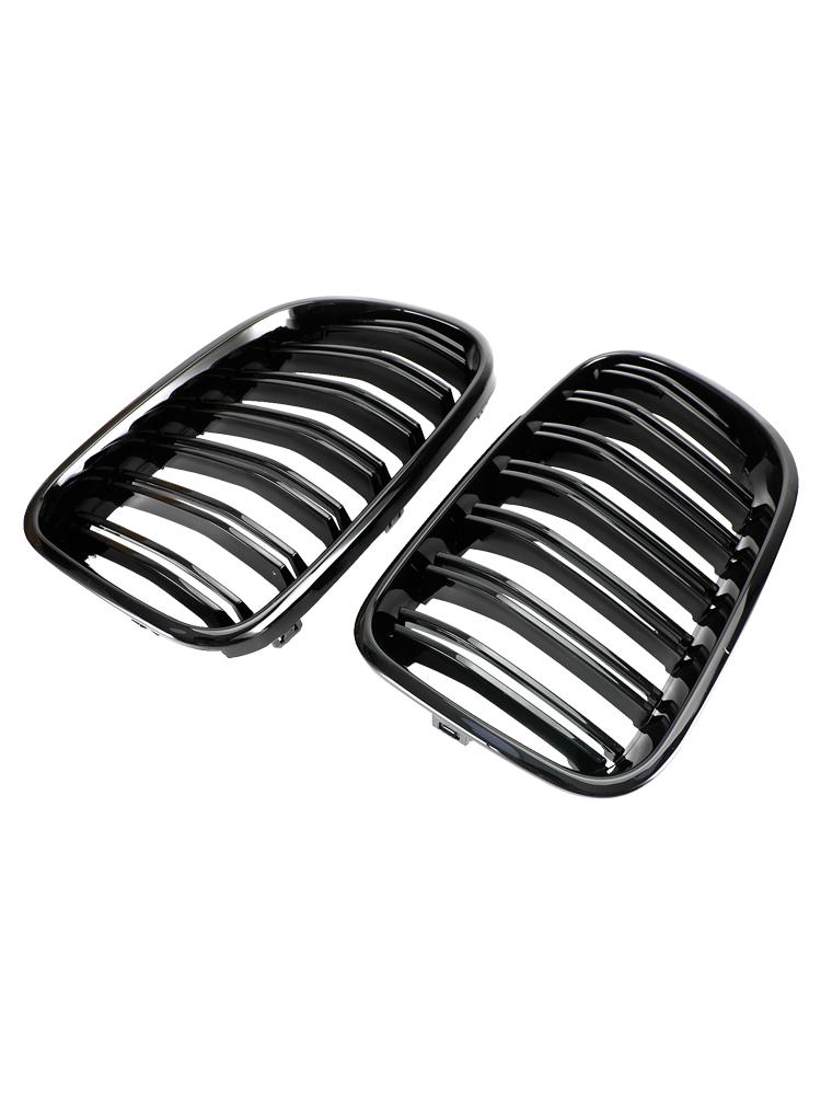 Blank Svart Frontfanger Nyregrill Grill Passer BMW X3 F25 2011-2014 Dobbel Linje