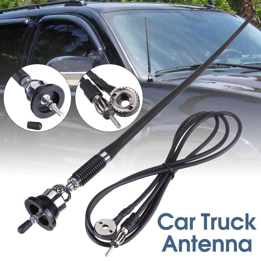 Buy 36cm Universal Car Truck Rubber Mast Antenna Stereo Mount Aerial ...