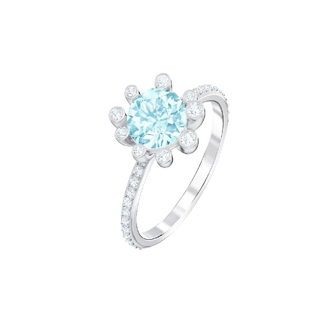 

Swarovski Aqua Sunflower Petal Cluster Crystal Ring Women rings Light-Blue 5482505 55