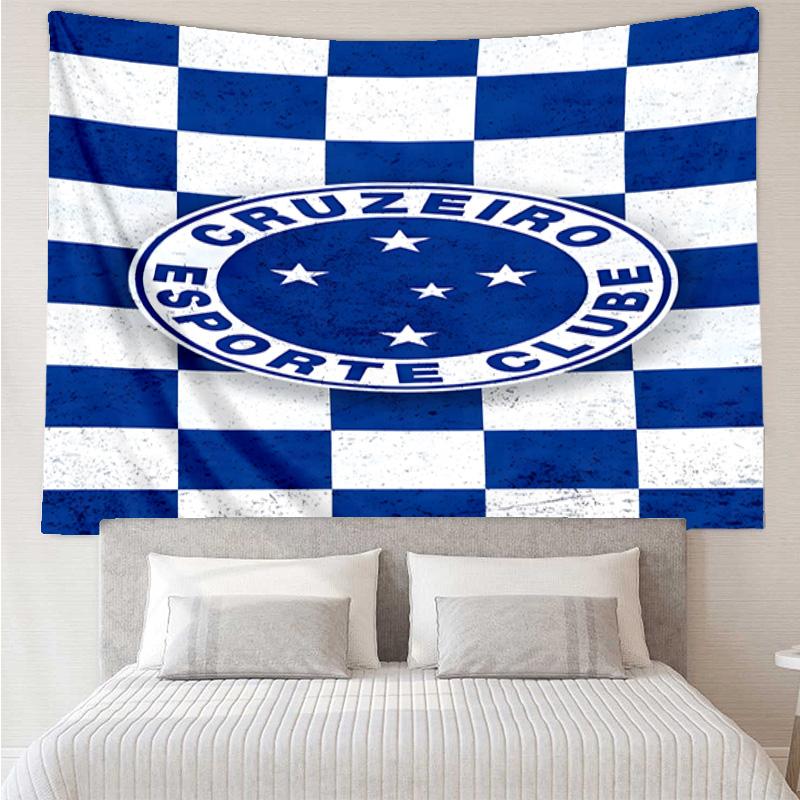 1PC Cru-zeiro Esporte Club Crest Printed Tapestry Room Decoration Wall Hanging for Living Room Bedroom, dormitory, Birthday and Christmas gifts