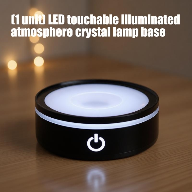 Multiple Color Changing Touch Control LED Crystals Lamp Base with Adjustable Brightness for Atmospheres Lighting
